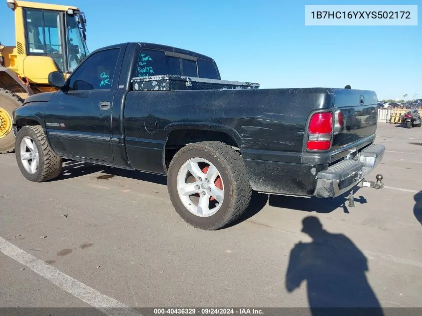 2000 Dodge Ram 1500 St VIN: 1B7HC16YXYS502172 Lot: 40436329