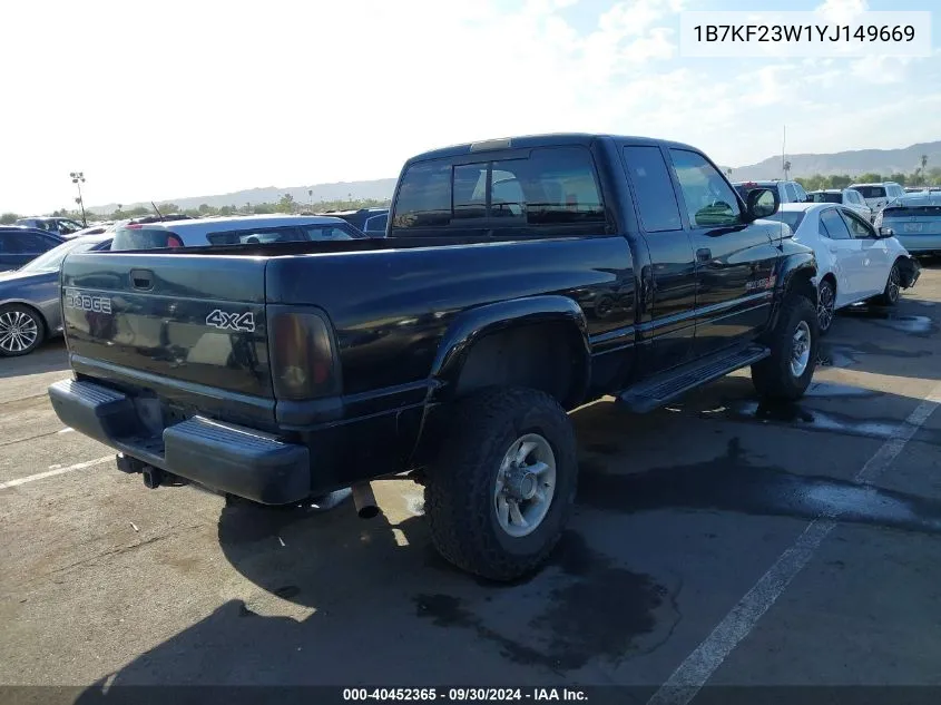 2000 Dodge Ram 2500 VIN: 1B7KF23W1YJ149669 Lot: 40452365