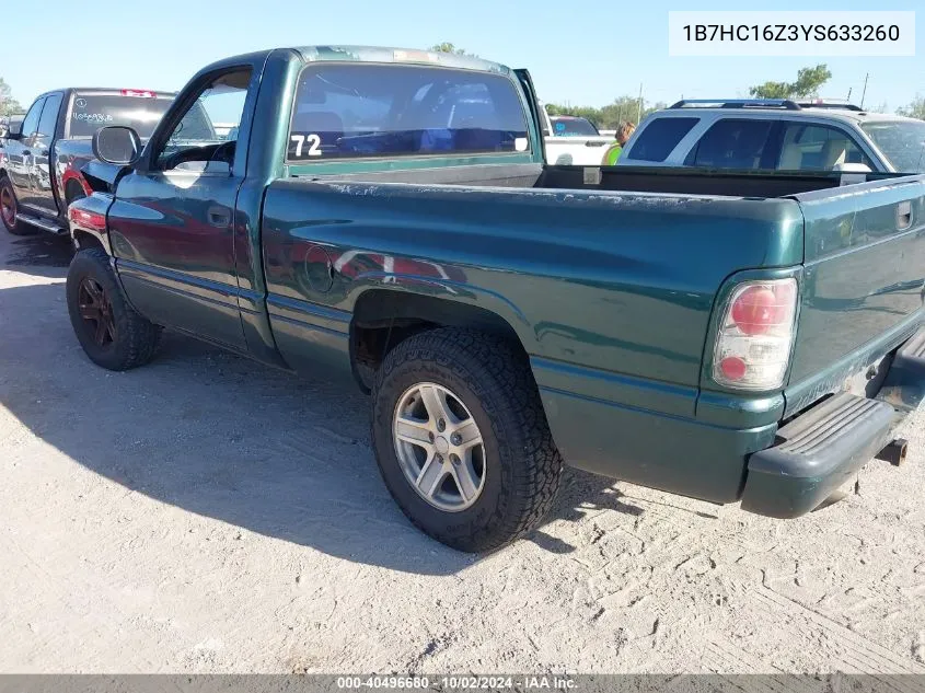 2000 Dodge Ram 1500 St VIN: 1B7HC16Z3YS633260 Lot: 40496680