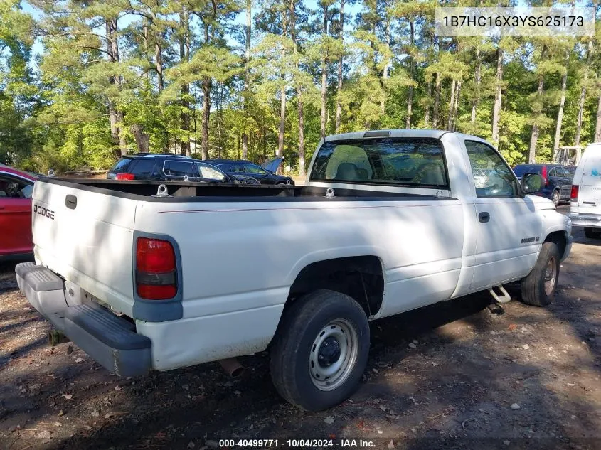 2000 Dodge Ram 1500 St/Work Special/Ws VIN: 1B7HC16X3YS625173 Lot: 40499771