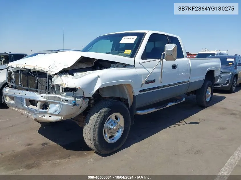 2000 Dodge Ram 2500 St VIN: 3B7KF2364YG130275 Lot: 40500031