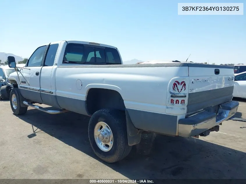 2000 Dodge Ram 2500 St VIN: 3B7KF2364YG130275 Lot: 40500031