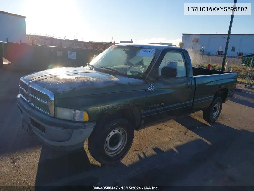 2000 Dodge Ram 1500 St/Work Special/Ws VIN: 1B7HC16XXYS595802 Lot: 40588447