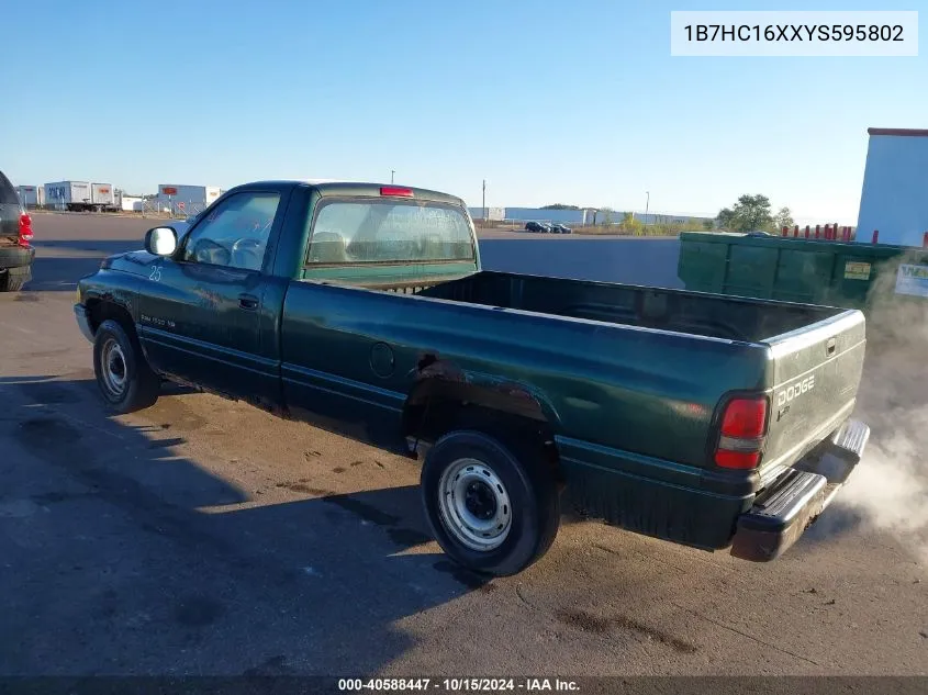 2000 Dodge Ram 1500 St/Work Special/Ws VIN: 1B7HC16XXYS595802 Lot: 40588447