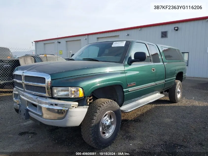 2000 Dodge Ram 2500 St VIN: 3B7KF2363YG116206 Lot: 40605081