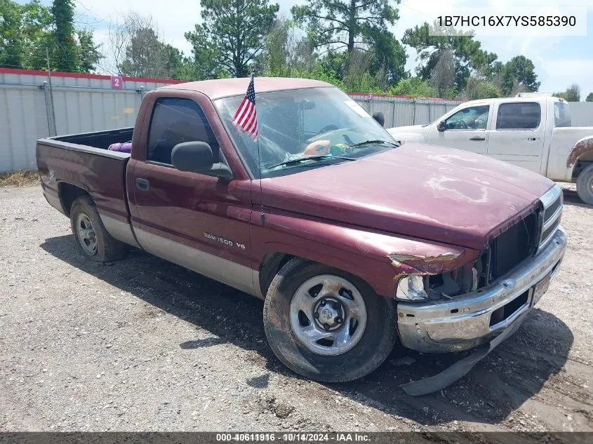 2000 Dodge Ram 1500 St/Ws VIN: 1B7HC16X7YS585390 Lot: 40611916