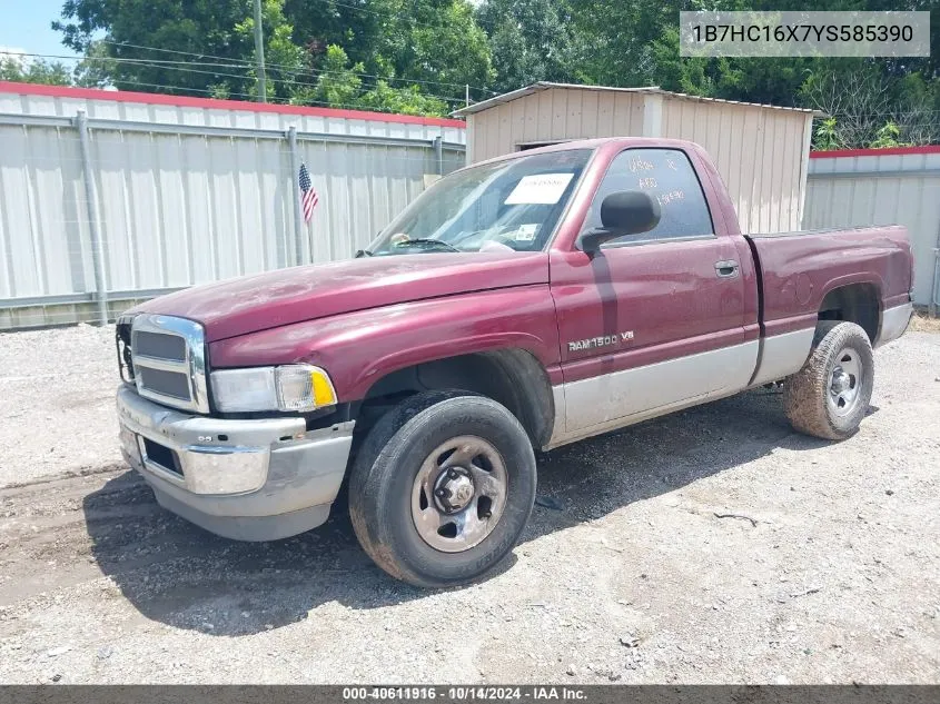 2000 Dodge Ram 1500 St/Ws VIN: 1B7HC16X7YS585390 Lot: 40611916