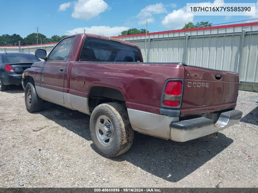 2000 Dodge Ram 1500 St/Ws VIN: 1B7HC16X7YS585390 Lot: 40611916