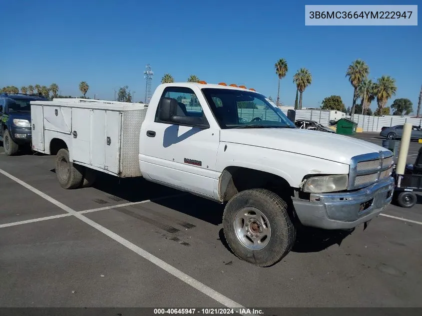 2000 Dodge Ram 3500 St VIN: 3B6MC3664YM222947 Lot: 40645947