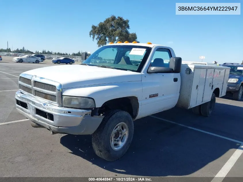 2000 Dodge Ram 3500 St VIN: 3B6MC3664YM222947 Lot: 40645947