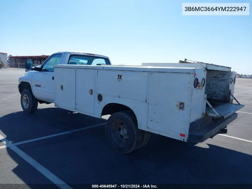 2000 Dodge Ram 3500 St VIN: 3B6MC3664YM222947 Lot: 40645947