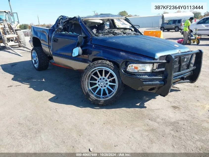 2000 Dodge Ram 2500 St VIN: 3B7KF2364YG113444 Lot: 40657689