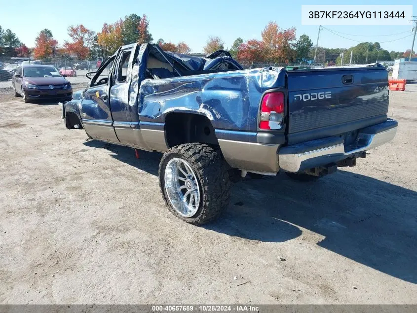 2000 Dodge Ram 2500 St VIN: 3B7KF2364YG113444 Lot: 40657689