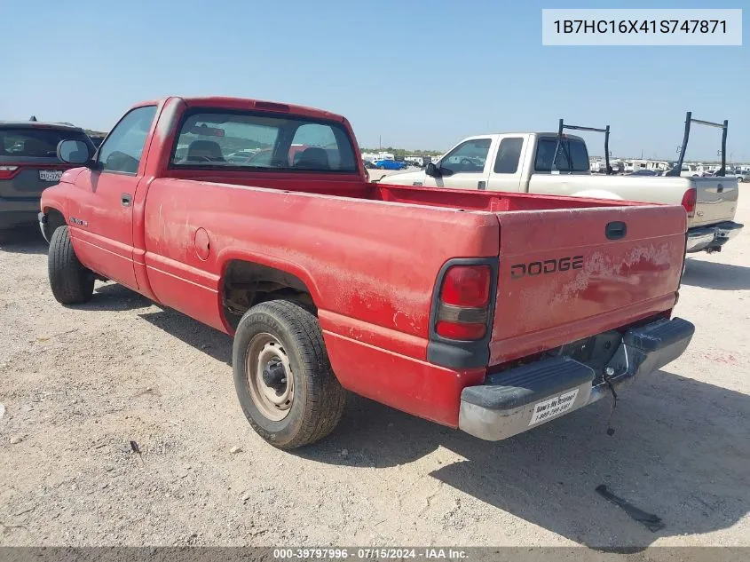 2001 Dodge Ram 1500 St/Ws VIN: 1B7HC16X41S747871 Lot: 39797996