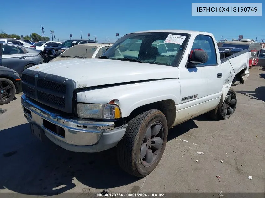 2001 Dodge Ram 1500 St/Ws VIN: 1B7HC16X41S190749 Lot: 40173774