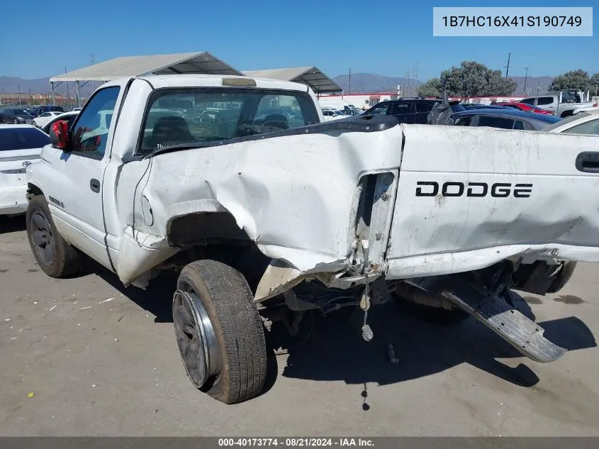 2001 Dodge Ram 1500 St/Ws VIN: 1B7HC16X41S190749 Lot: 40173774