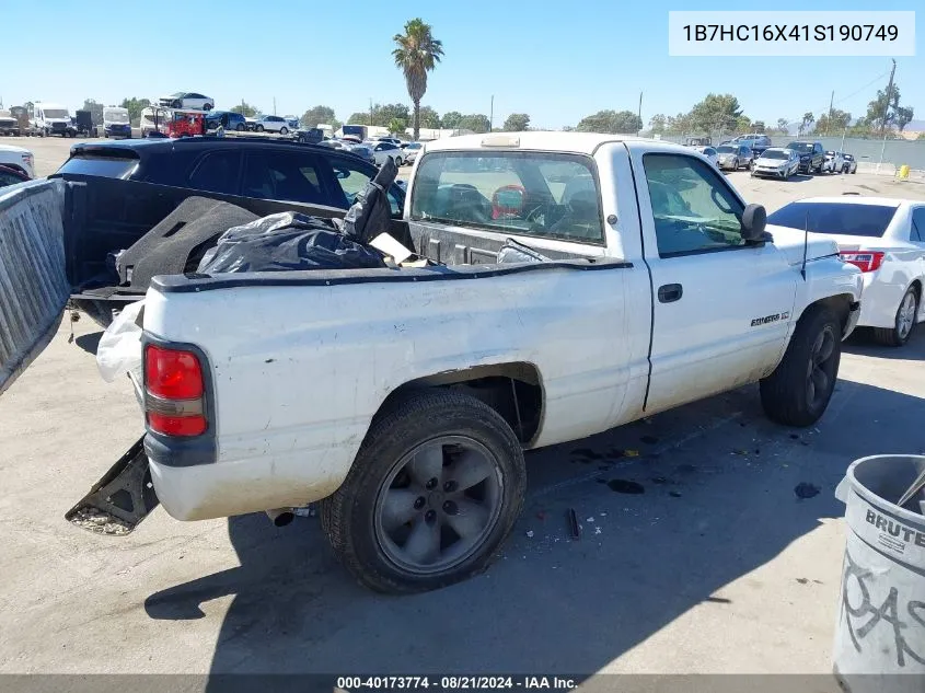 2001 Dodge Ram 1500 St/Ws VIN: 1B7HC16X41S190749 Lot: 40173774