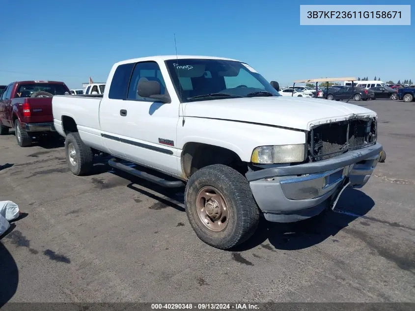 2001 Dodge Ram 2500 St VIN: 3B7KF23611G158671 Lot: 40290348