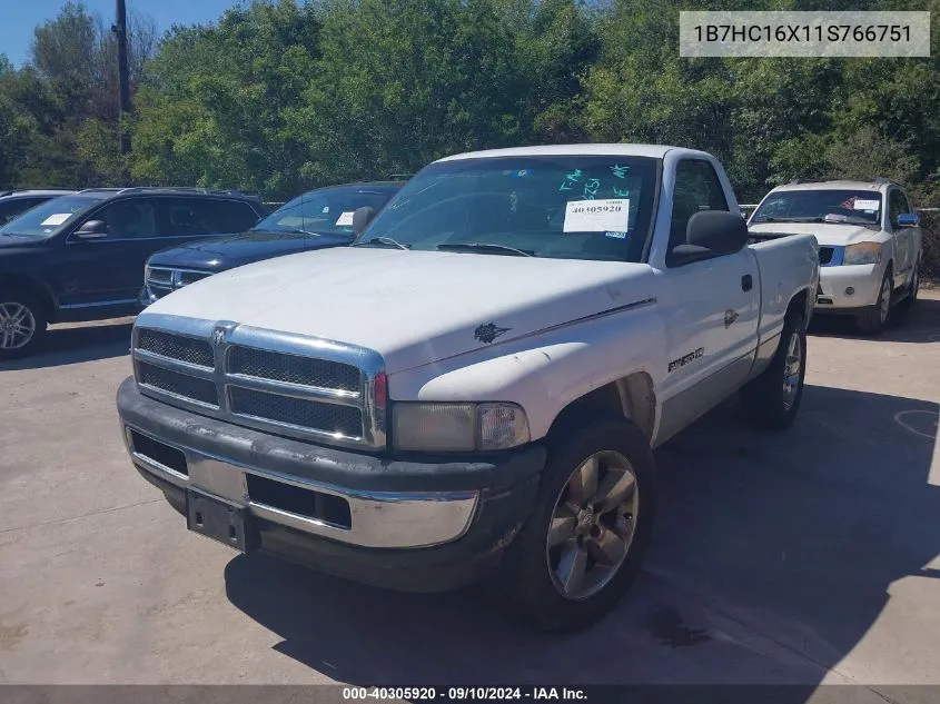 2001 Dodge Ram 1500 St/Ws VIN: 1B7HC16X11S766751 Lot: 40305920