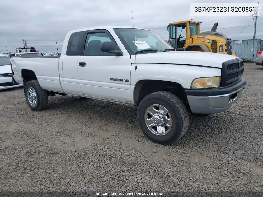 2001 Dodge Ram 2500 St VIN: 3B7KF23Z31G200851 Lot: 40360034