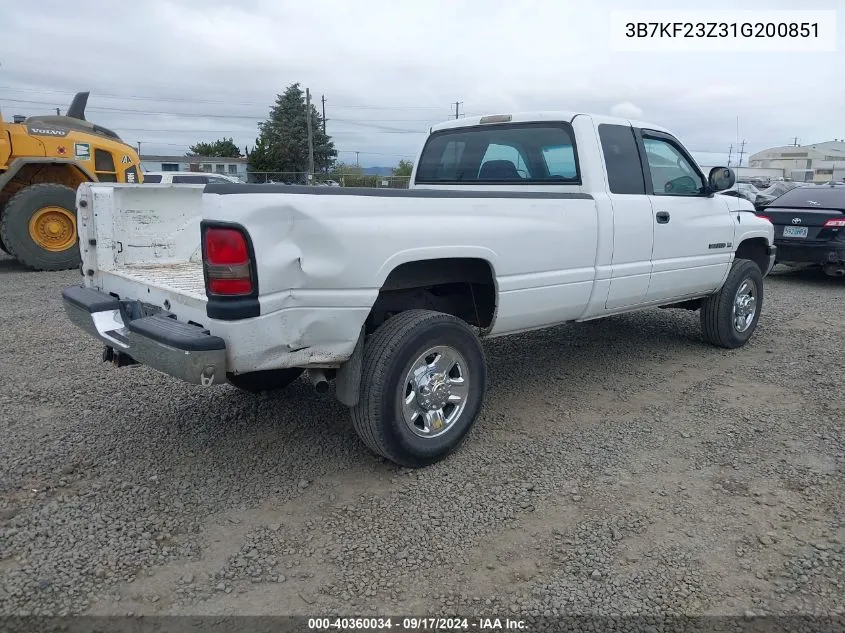 2001 Dodge Ram 2500 St VIN: 3B7KF23Z31G200851 Lot: 40360034