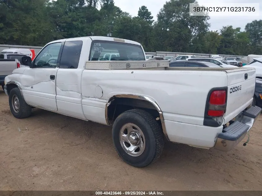 2001 Dodge Ram 1500 St VIN: 3B7HC12Y71G231736 Lot: 40423646