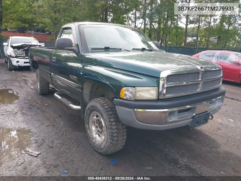 2001 Dodge Ram 2500 VIN: 3B7KF26671M279931 Lot: 40436312