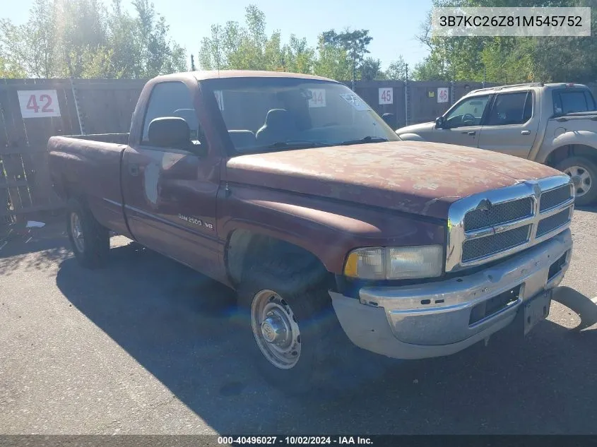 2001 Dodge Ram 2500 St VIN: 3B7KC26Z81M545752 Lot: 40496027