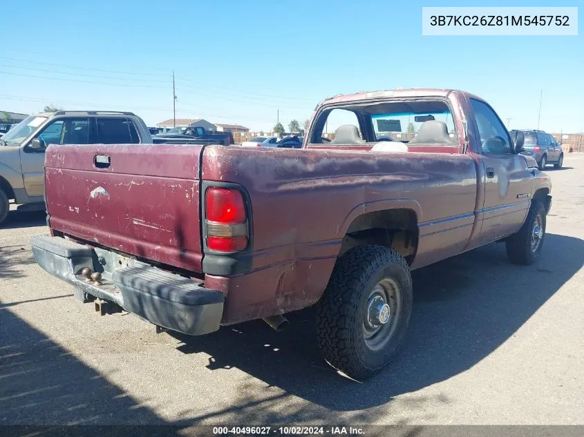 2001 Dodge Ram 2500 St VIN: 3B7KC26Z81M545752 Lot: 40496027