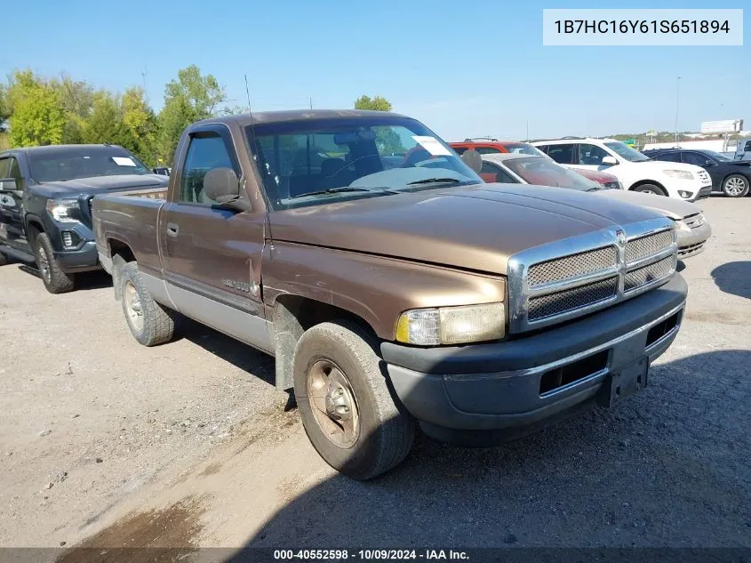 2001 Dodge Ram 1500 VIN: 1B7HC16Y61S651894 Lot: 40552598