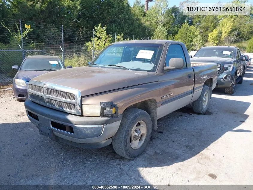 2001 Dodge Ram 1500 VIN: 1B7HC16Y61S651894 Lot: 40552598