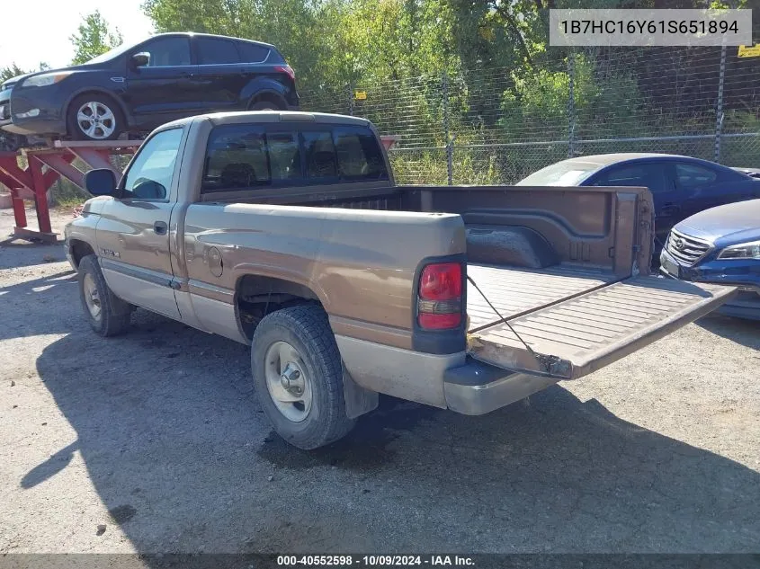 2001 Dodge Ram 1500 VIN: 1B7HC16Y61S651894 Lot: 40552598