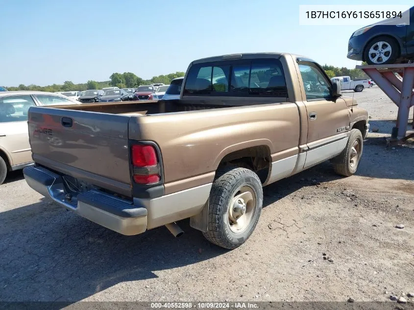 2001 Dodge Ram 1500 VIN: 1B7HC16Y61S651894 Lot: 40552598