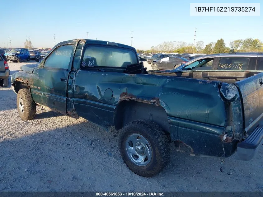 2001 Dodge Ram 1500 St VIN: 1B7HF16Z21S735274 Lot: 40561653