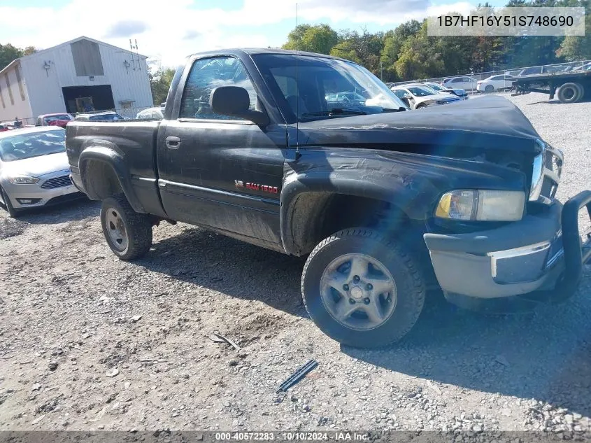 2001 Dodge Ram 1500 St VIN: 1B7HF16Y51S748690 Lot: 40572283