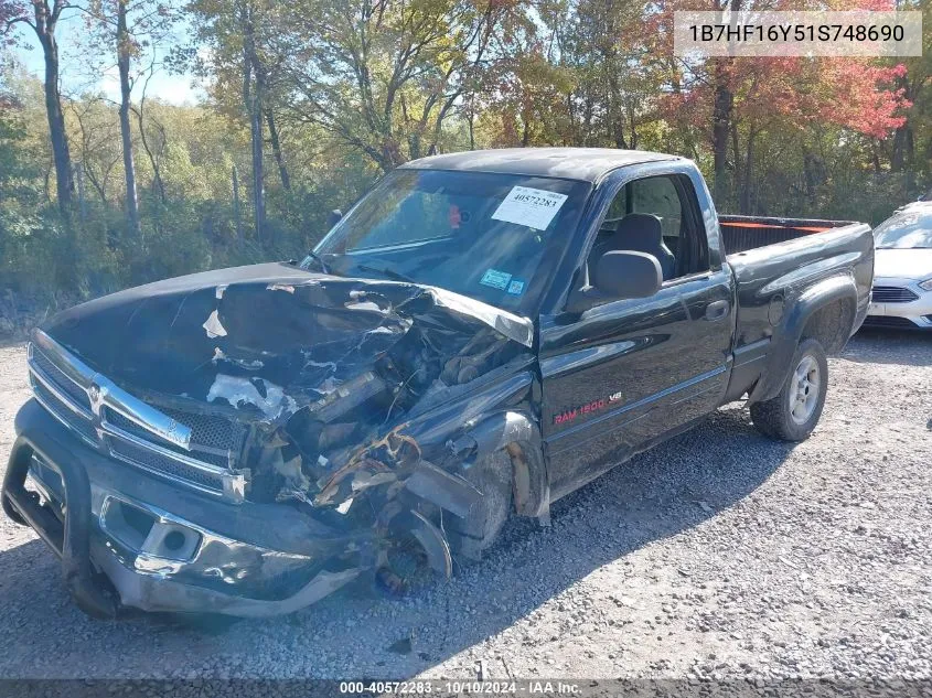 2001 Dodge Ram 1500 St VIN: 1B7HF16Y51S748690 Lot: 40572283