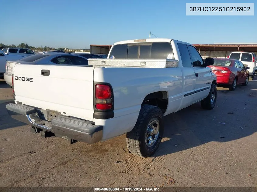 2001 Dodge Ram 1500 VIN: 3B7HC12Z51G215902 Lot: 40636884