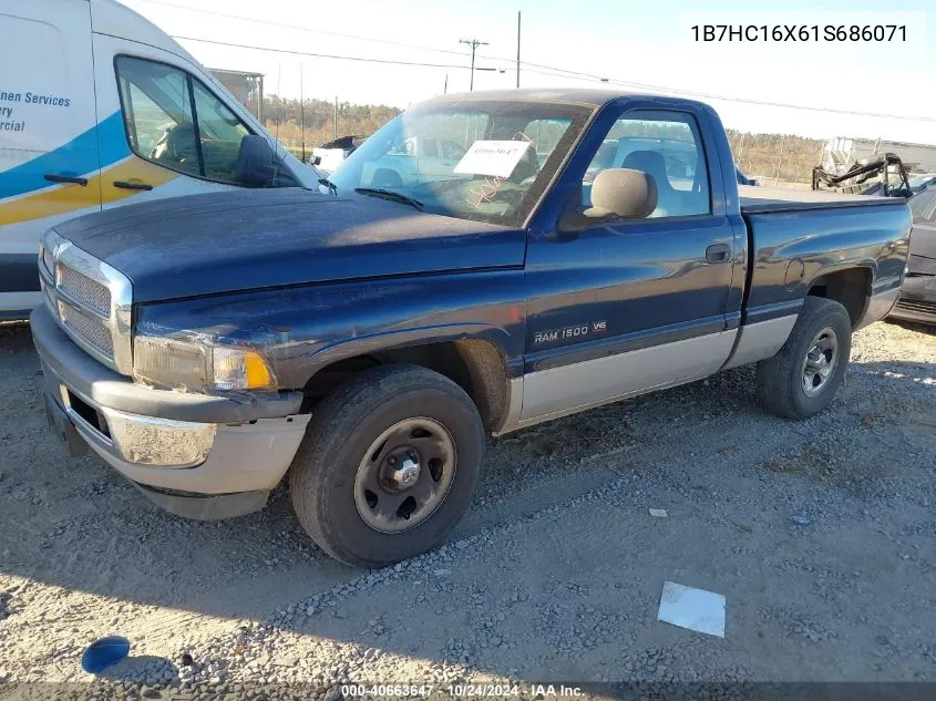 2001 Dodge Ram 1500 St/Ws VIN: 1B7HC16X61S686071 Lot: 40663647