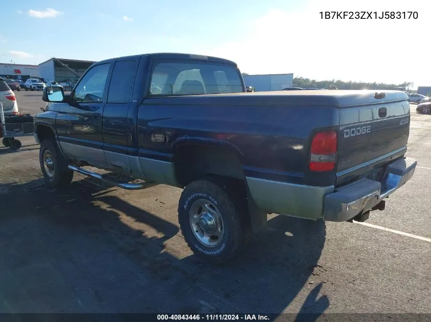 2001 Dodge Ram 2500 St VIN: 1B7KF23ZX1J583170 Lot: 40843446