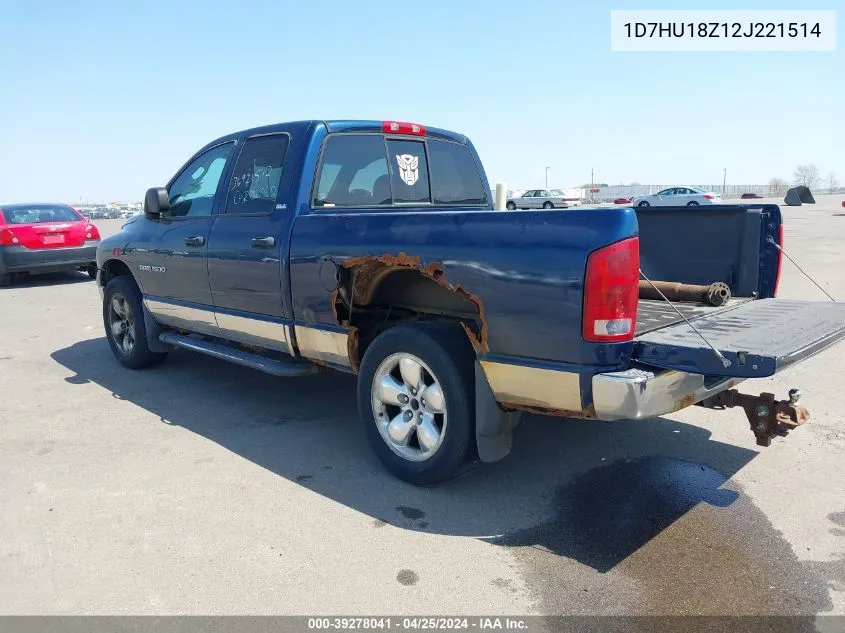 2002 Dodge Ram 1500 Slt VIN: 1D7HU18Z12J221514 Lot: 39278041