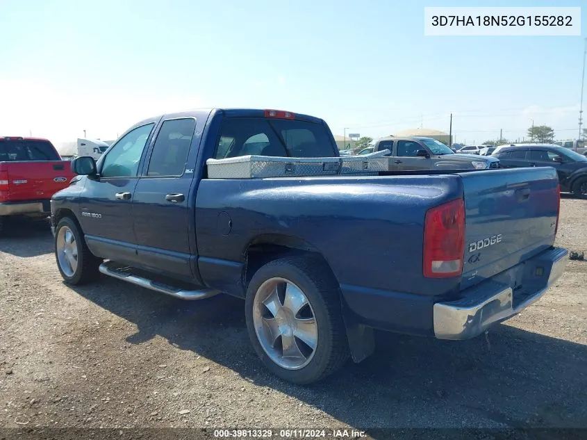 2002 Dodge Ram 1500 St VIN: 3D7HA18N52G155282 Lot: 39613329