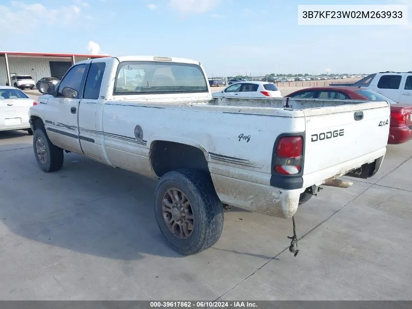 3B7KF23W02M263933 2002 Dodge Ram 2500 St