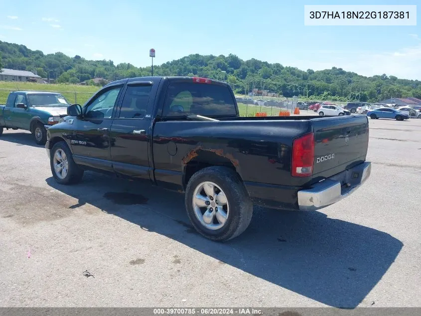 2002 Dodge Ram 1500 St VIN: 3D7HA18N22G187381 Lot: 39700785