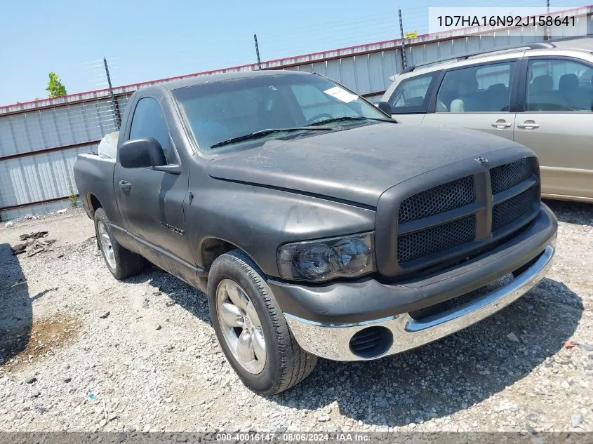 2002 Dodge Ram 1500 St VIN: 1D7HA16N92J158641 Lot: 40016147