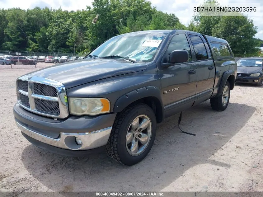 2002 Dodge Ram 1500 Slt/St VIN: 3D7HA18N62G203596 Lot: 40049492