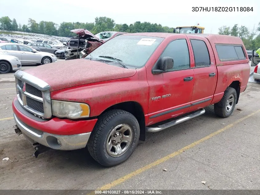 2002 Dodge Ram 1500 St VIN: 3D7HU18Z02G118084 Lot: 40103827