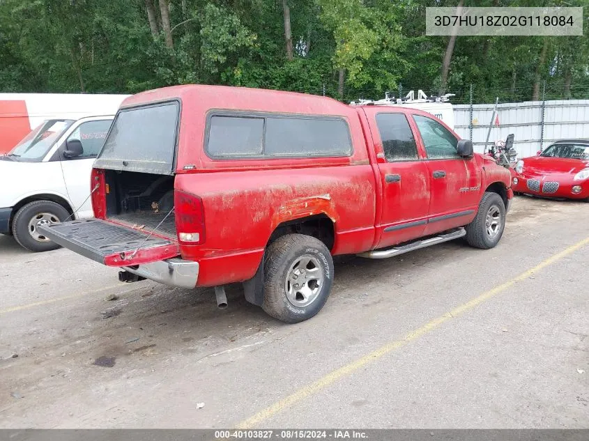 2002 Dodge Ram 1500 St VIN: 3D7HU18Z02G118084 Lot: 40103827