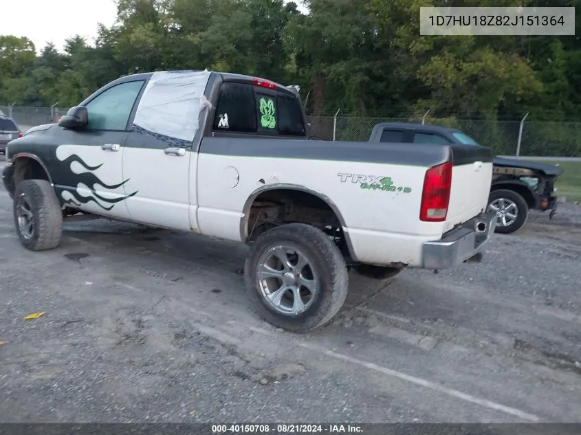 2002 Dodge Ram 1500 VIN: 1D7HU18Z82J151364 Lot: 40150708