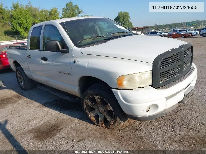 2002 Dodge Ram 1500 St VIN: 1D7HU18Z02J246551 Lot: 40211574