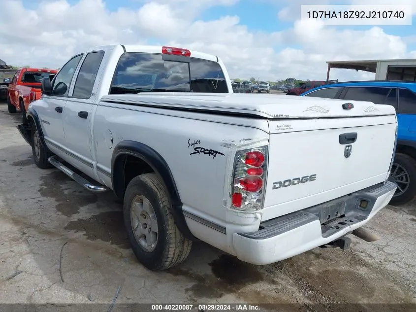 2002 Dodge Ram 1500 Slt/St VIN: 1D7HA18Z92J210740 Lot: 40220087